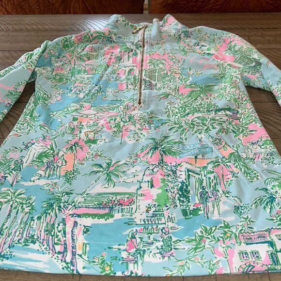 Lilly Pulitzer 🌴 🌸Palm Beach 🌺🏖️ Skipper Hoodie Kangaroo 🦘Pockets 1/2 Zip🆙 - Picture 6 of 17